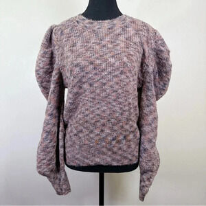 Unbranded Crewneck Puff Sleeve Space  Dye Sweater